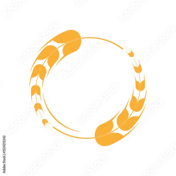 Fototapeta wheat logo design concept idea  in a circle