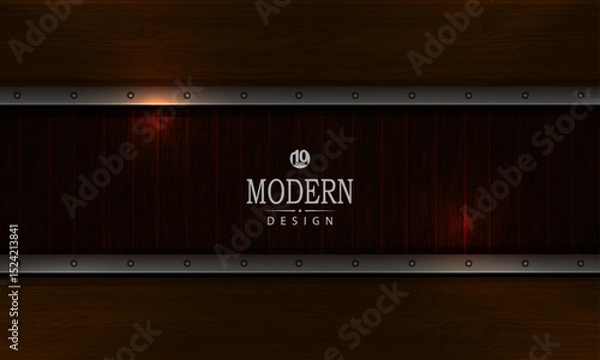Obraz Geometric sophisticated dark background with silhouette of boards with rivets.