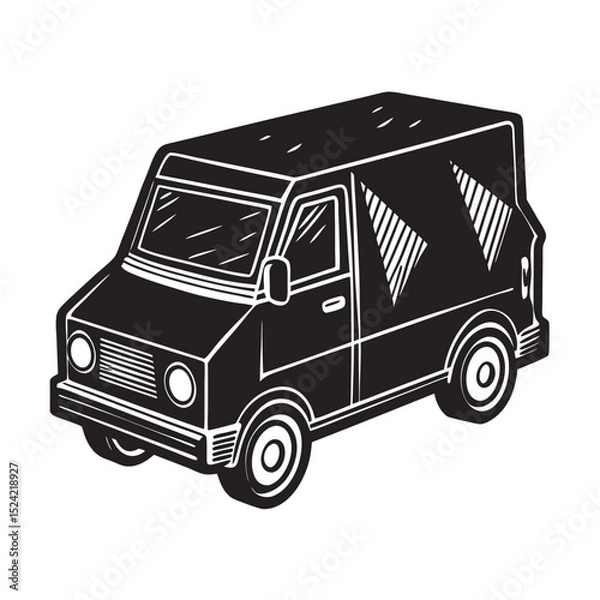 Obraz vector-of-silhouette-of-mail-truck-on-the-white-ba (1).eps