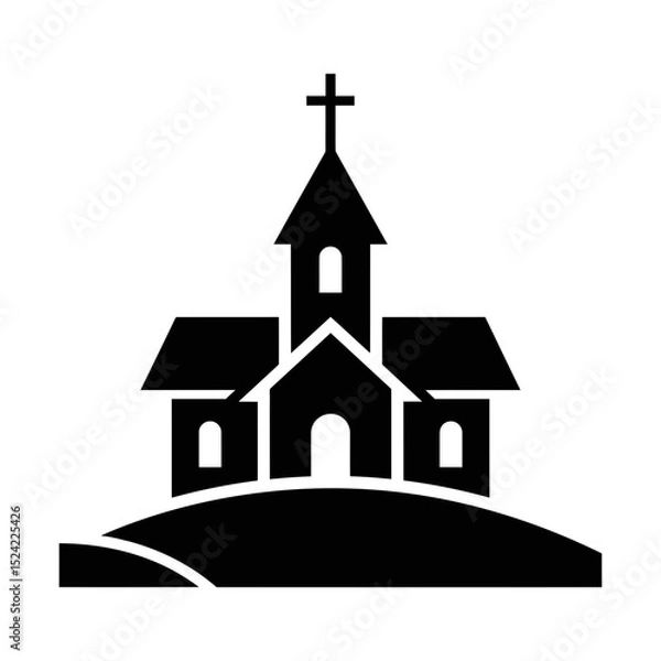Obraz church silhouette vector