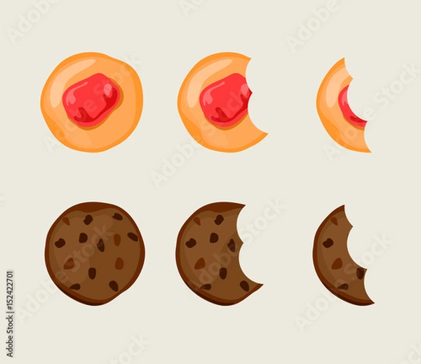 Obraz Biscuit cracker in different eating stages