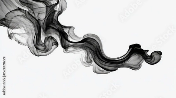 Obraz Abstract Black Ink Swirling in Water Art
