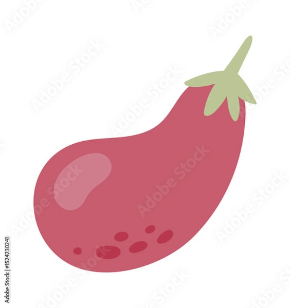 Obraz Red eggplant vegetable illustration isolated on white background, representing healthy eating, vegetarian and vegan diets, and the use of fresh produce in cooking