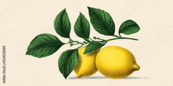 Obraz Textured Vintage Lemon Art with Classic Style