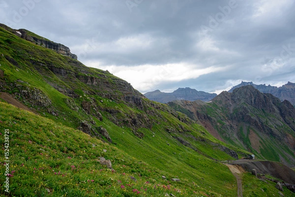 Fototapeta mountain landscape with clouds