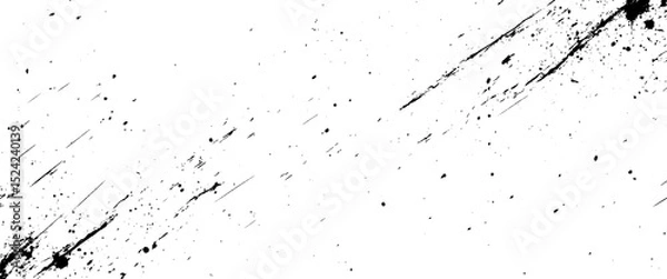 Fototapeta Vector abstract black grunge watercolor effect ink stroke art background	