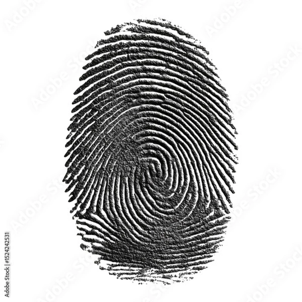 Fototapeta Unique fingerprint identification security crime forensic evidence scan isolated on transparent background