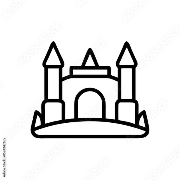 Obraz High-quality bouncy castle outline illustration for children's parties, icon, vector  