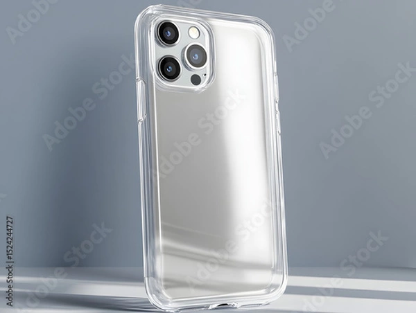 Obraz Clear Smartphone Case Mockup with Camera Cutout