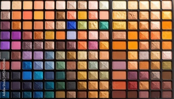 Fototapeta Vibrant Eyeshadow Palette: A Colorful Array of Makeup Shades