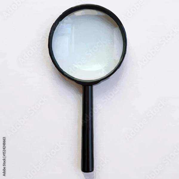 Fototapeta Magnifying Glass Sits Centered on a White Background

