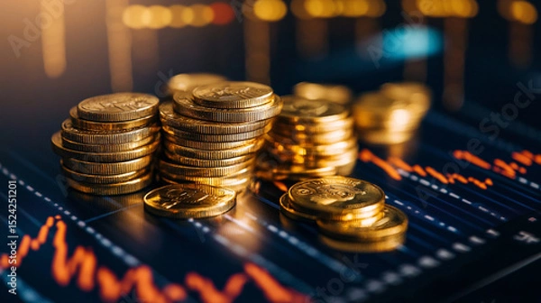 Fototapeta The value of gold often rises when other markets fall.