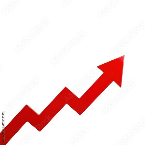 Fototapeta Stock market chart arrow pointing up trending growth investment