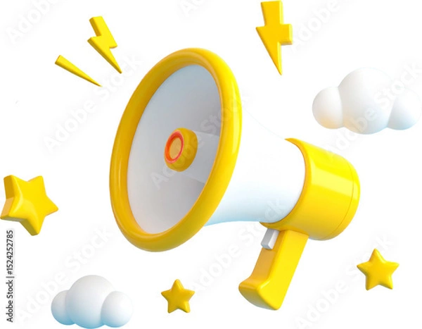 Fototapeta 3D 스피커 알림 아이콘