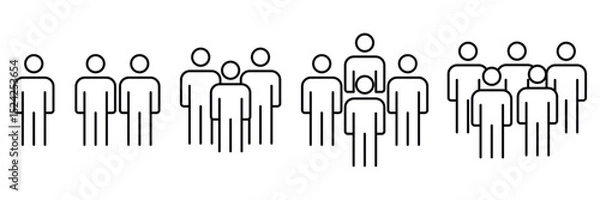 Obraz Teamwork, People Icons, Group of people, Team work icons vector illustration symbol. 