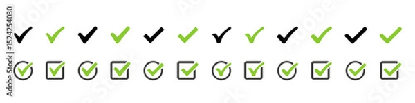 Fototapeta Checkmark icon. Check mark vector set. Checkmark icon set. Tick yes sign. Vote sign set.
