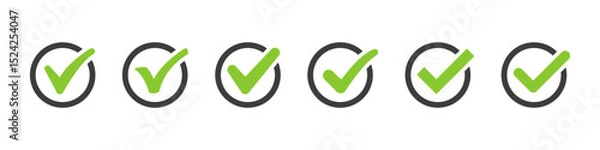 Fototapeta Checkmark icon. Check mark vector set. Checkmark icon set. Tick yes sign. Vote sign set.