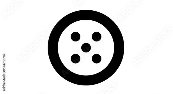 Fototapeta A black and white circle with a white background