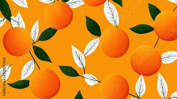 Obraz Clean Stylized Orange Pattern with Vibrant Vibes