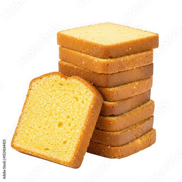 Fototapeta Stack of bread slices isolated on transparent background