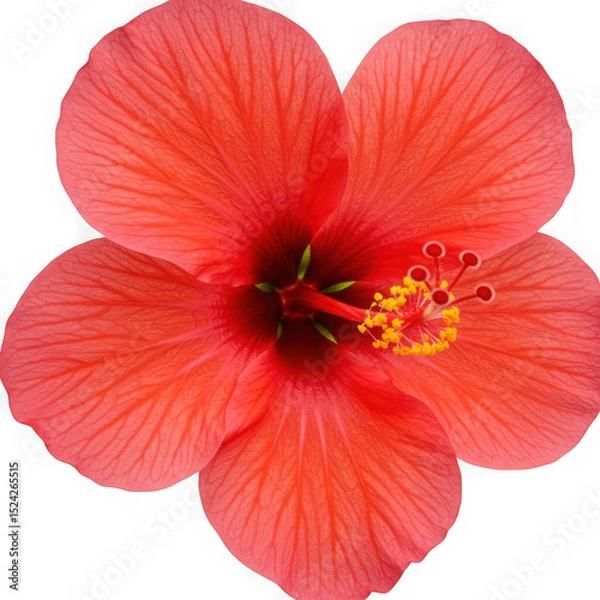 Fototapeta Hibiscus flower close up view on transparent background
