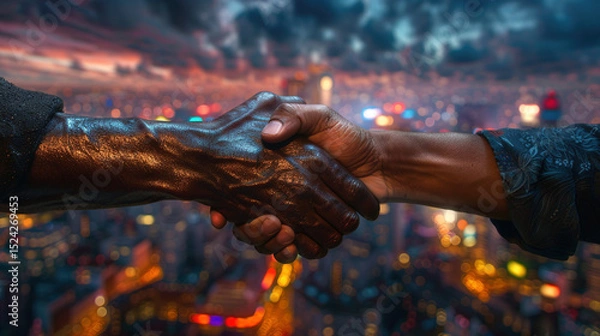 Fototapeta Unity in Diversity: Multicultural Handshake