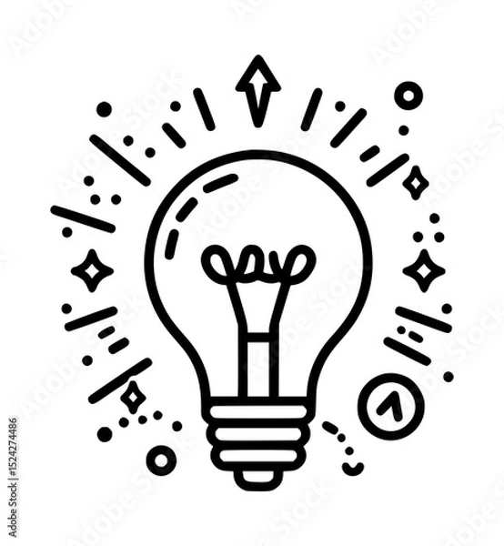 Obraz Bright idea light bulb innovation concept illustration