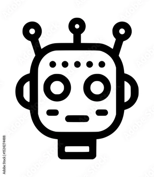 Obraz Cute robot icon artificial intelligence technology