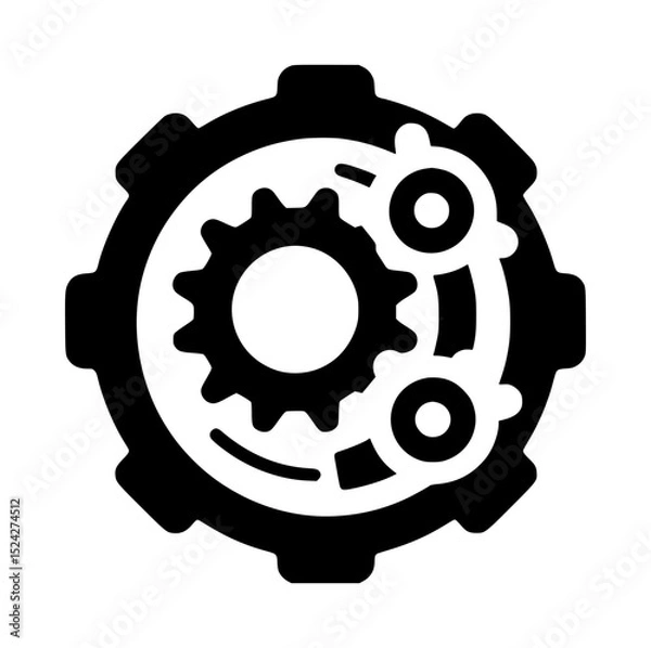Obraz Interlocking gears mechanism icon design