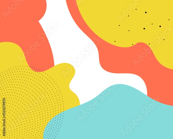 Fototapeta Colorful Abstract Pop Art Color Background. geometric shape design with trendy Memphis 80s-90s style