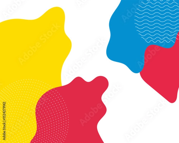 Fototapeta Colorful Abstract Pop Art Color Background. geometric shape design with trendy Memphis 80s-90s style
