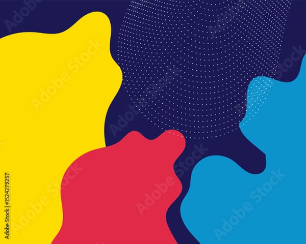 Fototapeta Colorful Abstract Pop Art Color Background. geometric shape design with trendy Memphis 80s-90s style
