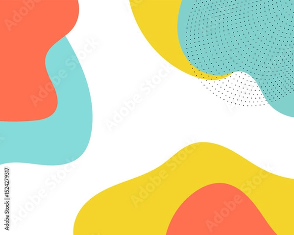 Fototapeta Colorful Abstract Pop Art Color Background. geometric shape design with trendy Memphis 80s-90s style