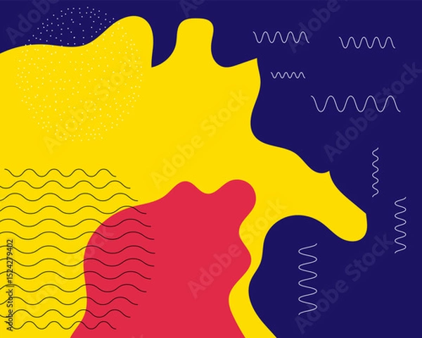 Fototapeta Colorful Abstract Pop Art Color Background. geometric shape design with trendy Memphis 80s-90s style