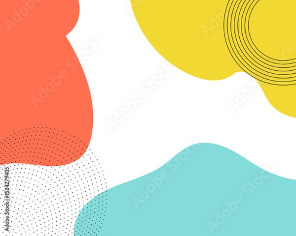 Fototapeta Colorful Abstract Pop Art Color Background. geometric shape design with trendy Memphis 80s-90s style