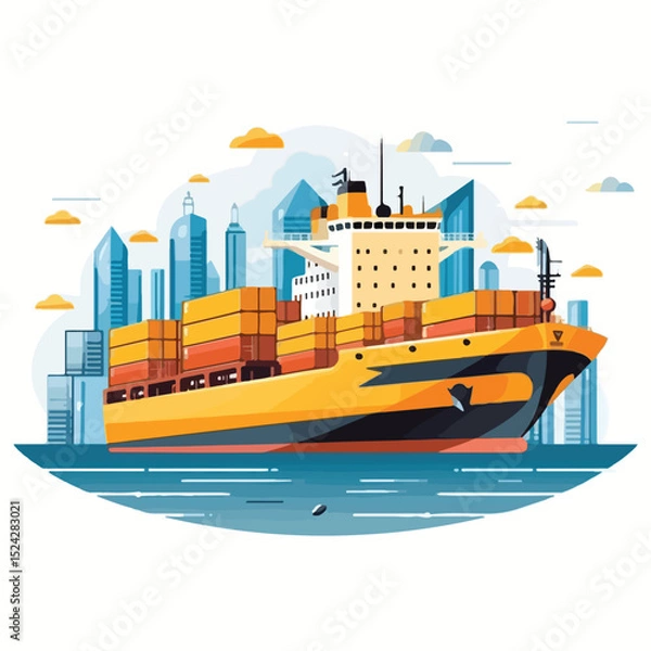 Fototapeta Professional Delivery and Shipping Illustration for Logistics and E-commerce Solutions
