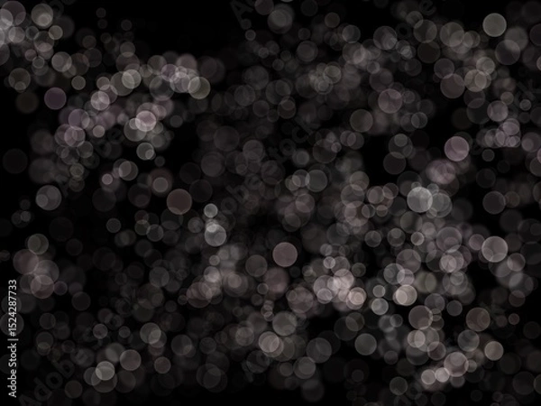 Fototapeta Abstract Black Background with Grey and White Bokeh Lights Perfect for Festive Designs and Elegant Presentations (Created by graphics program)