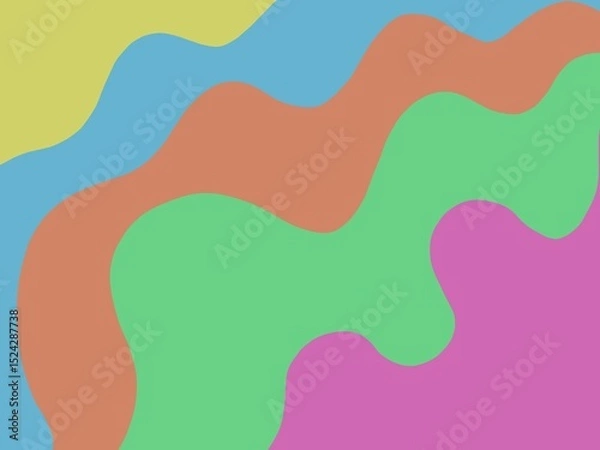 Fototapeta Abstract Colorful Wavy Background Design Pastel Shades Organic Shapes Fluid Modern Wallpaper (Created by graphics program)