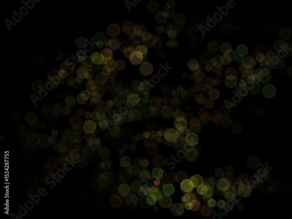 Fototapeta Abstract Green and Gold Bokeh Lights Background Perfect for Festive Designs or Holiday Cards (Created by graphics program)