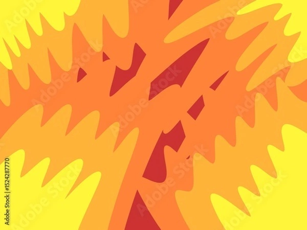 Fototapeta Abstract Warm Colored Background Design with Dynamic Yellow Orange and Red Shapes (Created by graphics program)