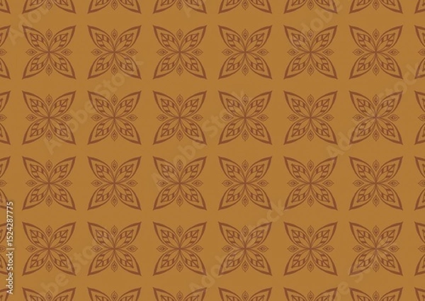Fototapeta Elegant Brown Floral Pattern Seamless Design Textile Background Wallpaper (Created by graphics program)