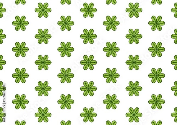 Fototapeta Seamless Pattern of Green Leaf Flowers Botanical Design Perfect for Textile Prints and Fabric Designs (Created by graphics program)