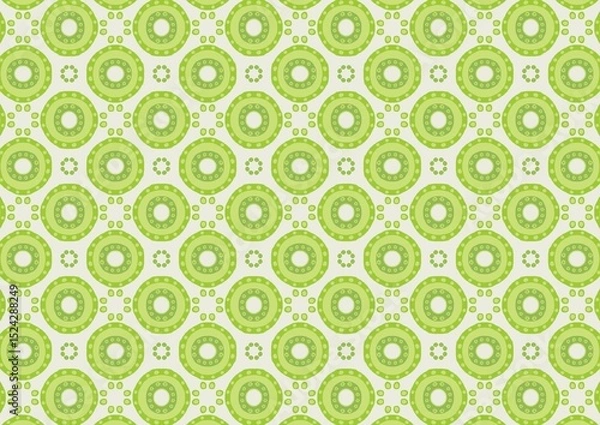 Fototapeta Seamless Green Circle Pattern Background Texture Design for Fabric Prints (Created by graphics program)