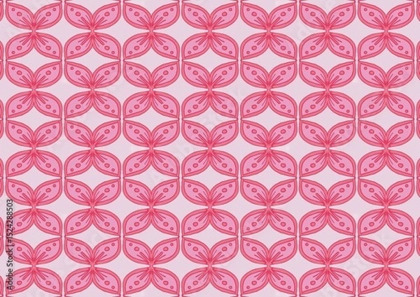 Fototapeta Pretty Pink Butterfly Pattern Seamless Design for Textile Fabric Prints (Created by graphics program)