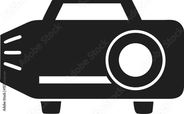 Obraz Portable projector silhouette for presentation and home theater vector graphic