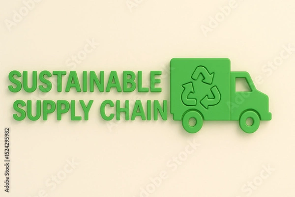 Obraz Sustainable green procurement supports green supply chain promoting eco friendly practices and responsible resource management for better future