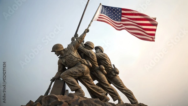 Obraz Raising the Flag at Iwo Jima: A Patriotic Symbol