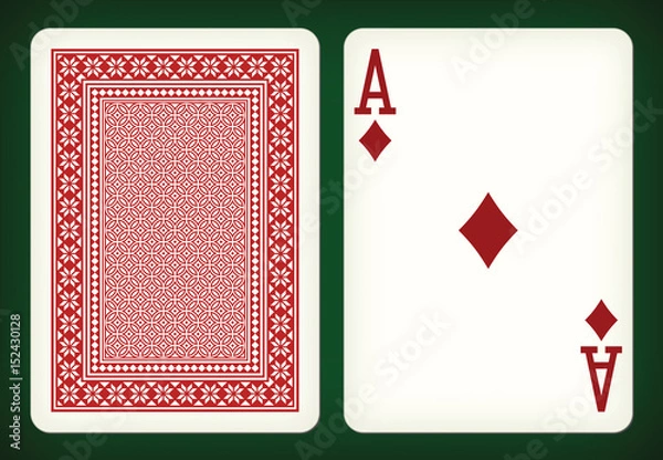 Fototapeta Ace of diamonds - playing cards vector illustration