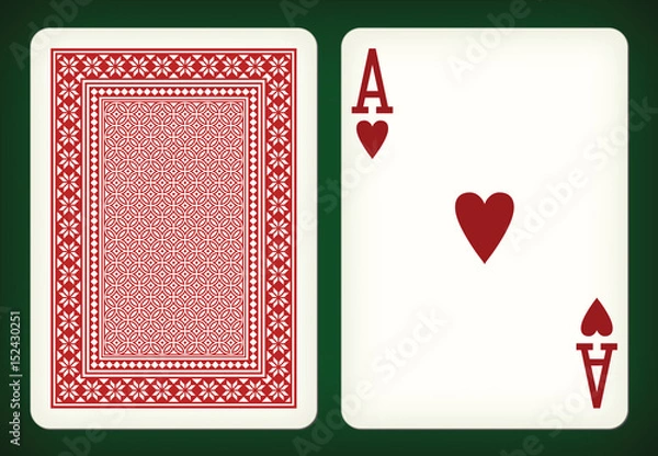 Fototapeta Ace of Hearts - Player Cards wektor ilustracja