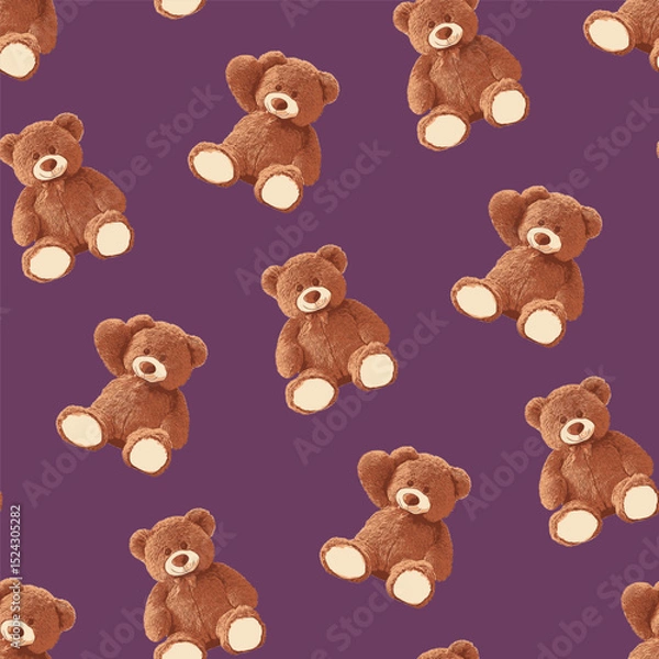 Obraz Seamless Teddy Bears Pattern 17 June 2025
